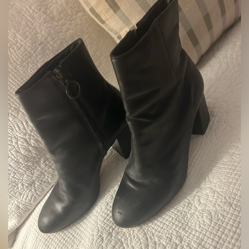 Able Sleek Black Ankle Booties